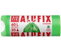 Worki na śmieci ALUFIX, z taśmą, HDPE, 60l, 20 szt., zielone