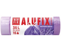 Worki na śmieci ALUFIX, lawendowe, HDPE, 35l, 15 szt., fioletowe