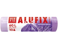Worki na śmieci ALUFIX, lawendowe, HDPE, 60l, 10 szt., fioletowe