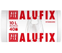 Worki na śmieci ALUFIX, z uszami, HDPE, 10l, 40 szt., białe