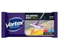 Chusteczki do mopowania podł&oacute;g na mokro VORTEX, cytrusowa bryza, 15 szt.