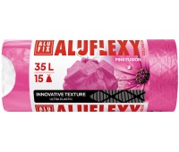 Worki na śmieci ALUFIX Aluflexy, zapach, LDPE, 35l, 15 szt., różowe