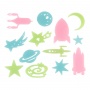 Naklejki ścienne świecące w ciemności TRENDHAUS Space Adventure, 34 szt., mix kolor&oacute;w, Gry i zabawki, Gadżety