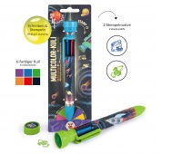 Długopis wielokolorowy z pieczątką TRENDHAUS Space Adventure, 6 kolor&oacute;w, mix kolor&oacute;w