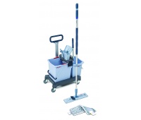 Zestaw VILEDA Professional UltraSpeed Pro Ready to Go, w&oacute;zek dwuwiaderkowy, kij teleskopowy, wkład r-MicroLite Max mop
