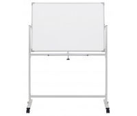 Mobile dry wipe magnetic board OFFICE PRODUCTS, double-sided, lacquered, aluminium frame, 110x75cm, white