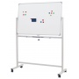Mobile dry wipe magnetic board OFFICE PRODUCTS, double-sided, lacquered, aluminium frame, 110x75cm, white