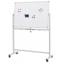 Mobile dry wipe magnetic board OFFICE PRODUCTS, double-sided, lacquered, aluminium frame, 120x60cm, white