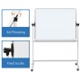 Mobile dry wipe magnetic board OFFICE PRODUCTS, double-sided, lacquered, aluminium frame, tilt angle adjustment, 120x90cm, white