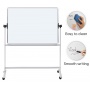 Mobile dry wipe magnetic board OFFICE PRODUCTS, double-sided, lacquered, aluminium frame, tilt angle adjustment, 150x120cm, white