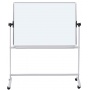 Mobile dry wipe magnetic board OFFICE PRODUCTS, double-sided, lacquered, aluminium frame, tilt angle adjustment, 170x100cm, white