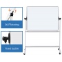 Mobile dry wipe magnetic board OFFICE PRODUCTS, double-sided, lacquered, aluminium frame, tilt angle adjustment, 180x120cm, white