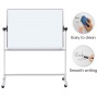 Mobile dry wipe magnetic board OFFICE PRODUCTS, double-sided, lacquered, aluminium frame, tilt angle adjustment, 180x120cm, white