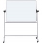 Mobile dry wipe magnetic board OFFICE PRODUCTS, double-sided, lacquered, aluminium frame, tilt angle adjustment, 200x100cm, white