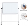 Mobile dry wipe magnetic board OFFICE PRODUCTS, double-sided, lacquered, aluminium frame, tilt angle adjustment, 200x100cm, white