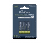 Rechargeable battery MEDIARANGE AAA, NiMH, 800mAh, blister, 4 pcs.