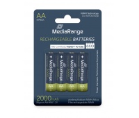 Rechargeable battery MEDIARANGE AA, NiMH, 2000mAh, blister, 4 pcs.