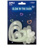Glow in the dark stickers APLI, hearts, 9 pcs