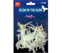Glow in the dark stickers APLI, dinosaurs, 9 pcs