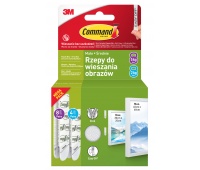 Velcro picture hooks COMMAND&trade; (17203WHI-12-PTGR-VP), small and medium, set of 4+8 pairs (24 Velcro strips), white