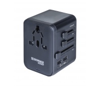 Adapter podr&oacute;żny DONAU TRAVEL 521, czarny