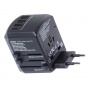 Travel adapter TROIKA World Travel, black