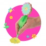 Ball pen with flower-shaped sticky notes TRENDHAUS GF-6, color mix