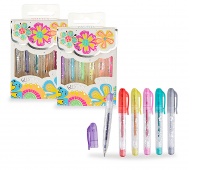 Mini długopisy żelowe TRENDHAUS GF-6, 6 szt., etui, mix kolor&oacute;w