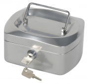 Kasetka na pieniądze Q-CONNECT, mała, 152x120x80mm, srebrna