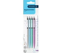 Długopis automatyczny SCHNEIDER K15, M, 4 szt., blister, mix kolor&oacute;w pastelowych