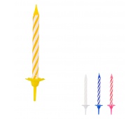 Birthday candles PARTY GO, 6cm, 24 pcs., mix of colours