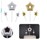 Birthday candles PARTY GO, whistles, 13cm, 3 pcs., mix of colours