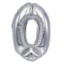 Foil balloon PARTY GO, number 0, 80cm, silver