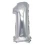 Balon foliowy PARTY GO, cyfra 1, 80cm, srebrny, Okolicznościowe, Gadżety