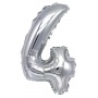 Foil balloon PARTY GO, number 4, 80cm, silver