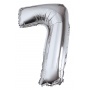 Foil balloon PARTY GO, number 7, 80cm, silver