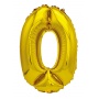 Foil balloon PARTY GO, number 0, 80cm, gold