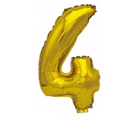 Foil balloon PARTY GO, number 4, 80cm, gold