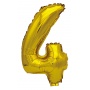 Foil balloon PARTY GO, number 4, 80cm, gold