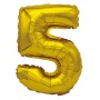 Foil balloon PARTY GO, number 5, 80cm, gold