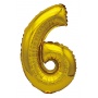 Foil balloon PARTY GO, number 6, 80cm, gold