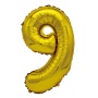 Foil balloon PARTY GO, number 9, 80cm, gold
