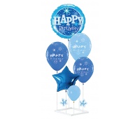 Balloon set PARTY GO Happy Birthday, 90cm, 6 pcs., blue