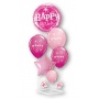 Balloon set PARTY GO Happy Birthday, 90cm, 6 pcs., pink