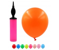 Balloon set PARTY GO, with pump, 25cm, 25 pcs., mix of colours