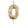 Candle PARTY GO, number 0, 4.8cm, gold