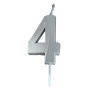 Candle PARTY GO, number 4, 4.8cm, silver