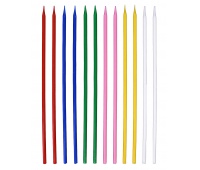 Birthday candles PARTY GO, 14cm, 12 pcs., mix of colours