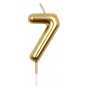 Candle PARTY GO, number 7, 6cm, gold