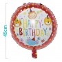 Balloon PARTY GO Happy Birthday, animal, 45cm, 1 pc., mix of colours